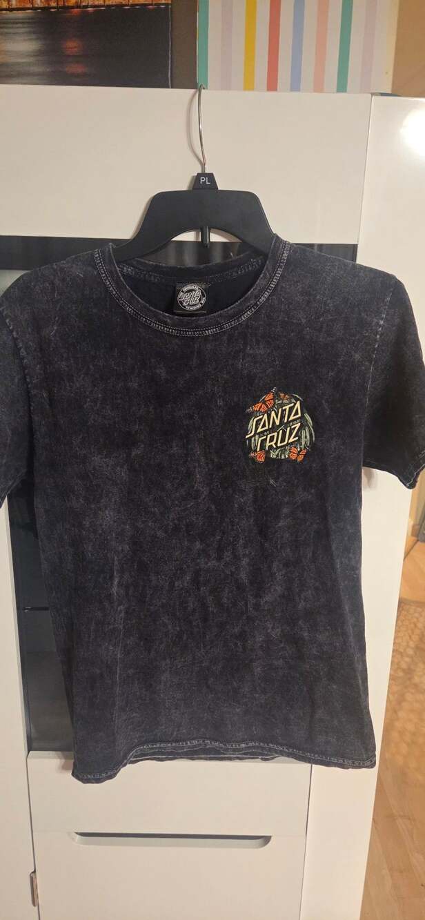 Santa Cruz Acid Wash T-Shirt Black Graphic Tee